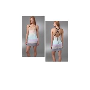 Revolve Wink Tiz Pastel Silk Tiered Mini Dress Small